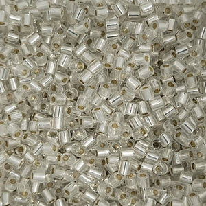 1.5 mm Bugle Beads Clear TSL