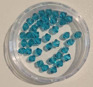 Blue Zircon 4mm bicone crystal