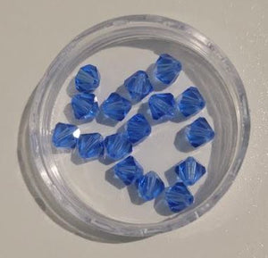Sapphire 6mm bicone crystal