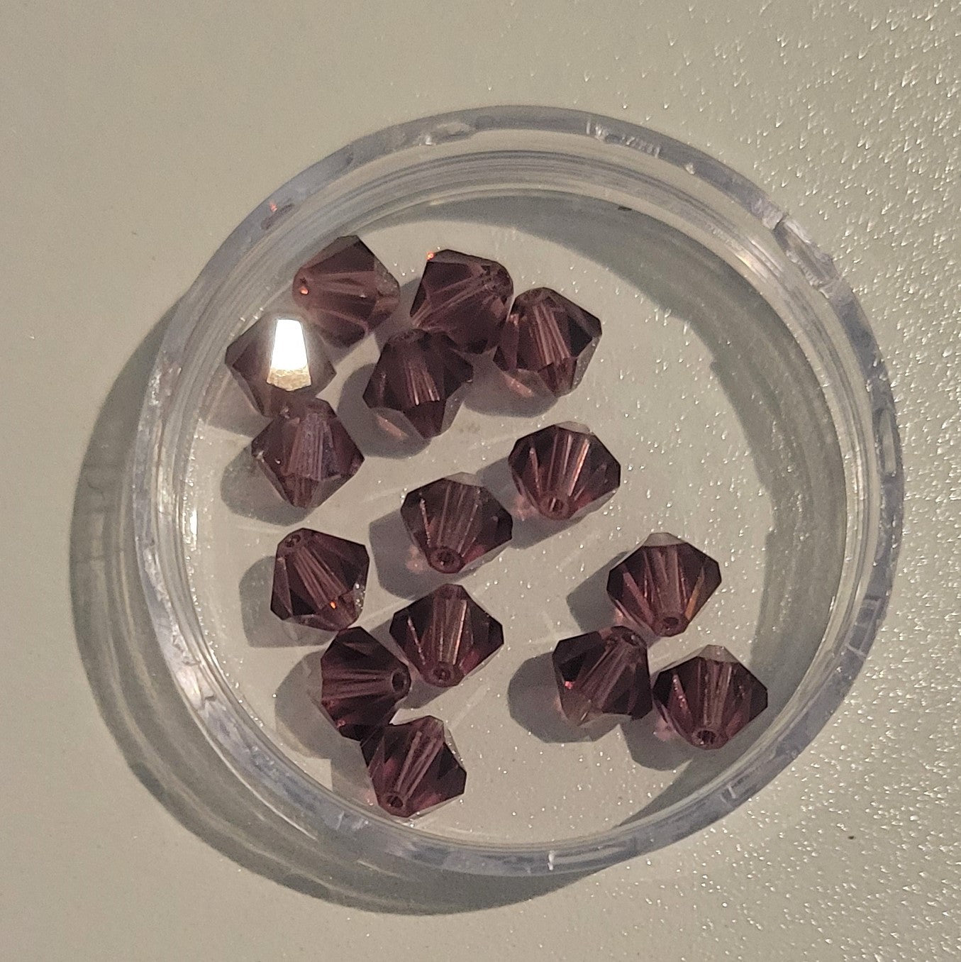 Amethyst 6mm bicone crystal