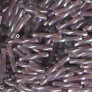 Twisted Bugle Beads 12mm Light Amethyst Rainbow