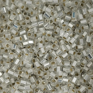 1.5 mm Bugle Beads Clear (HEX) TSL