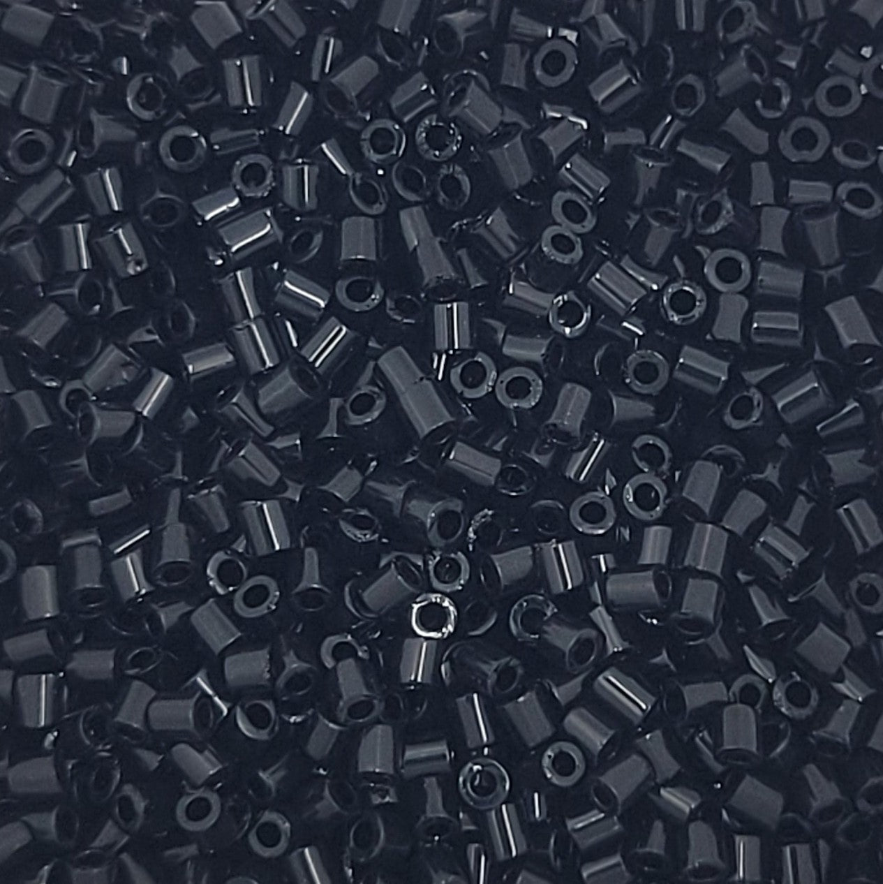 1.5 mm Bugle Beads Black Opaque