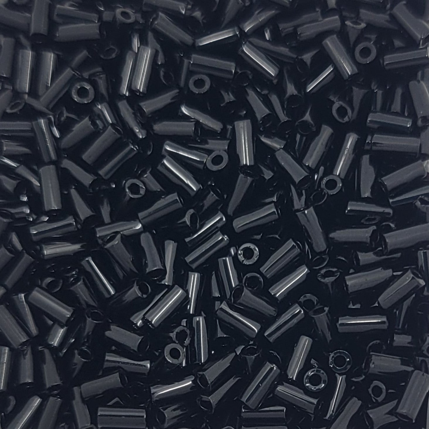 3 mm Bugle Beads Black Opaque