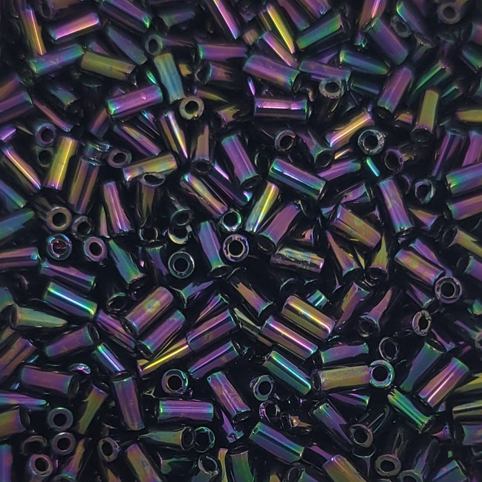 3 mm Bugle Beads Violet Metallic