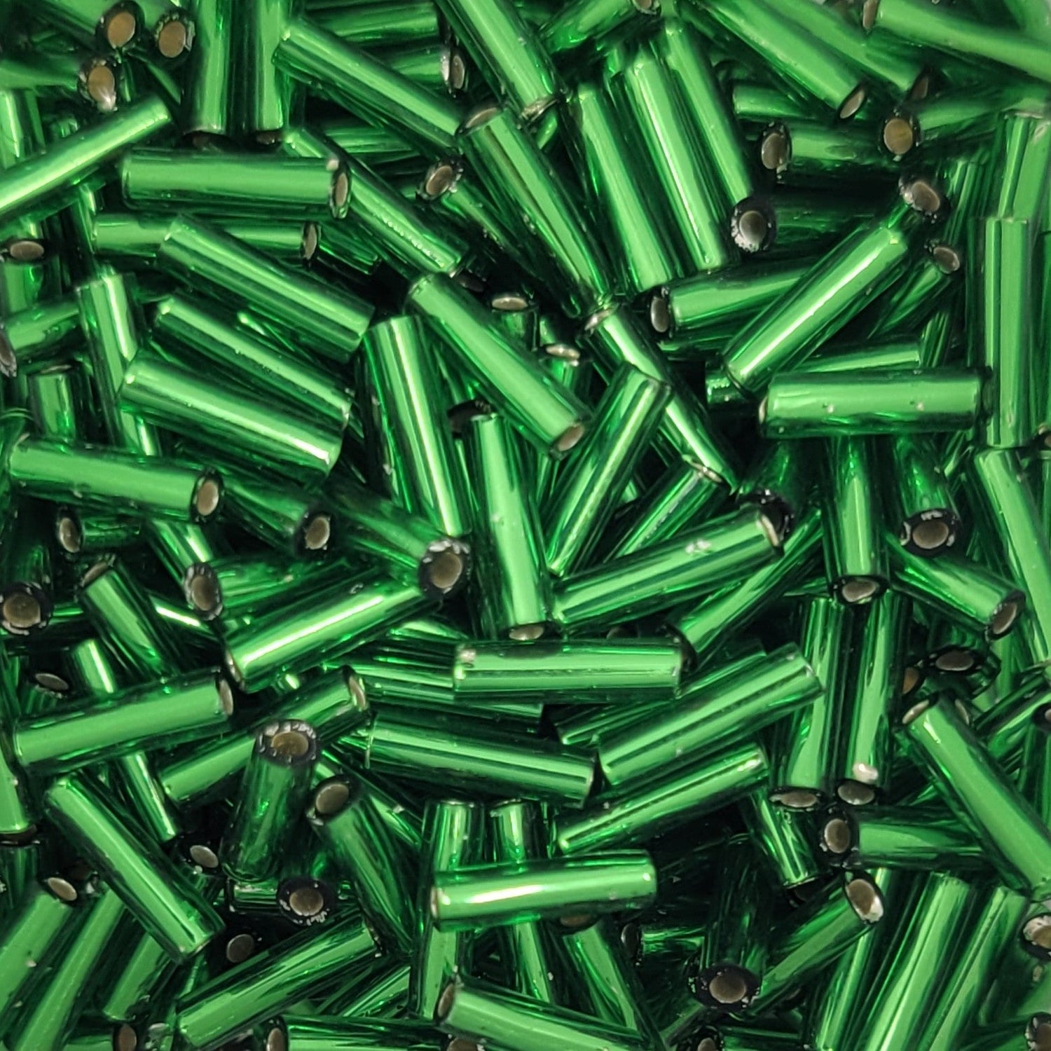 6 mm Bugle Beads Kelly Green TSL