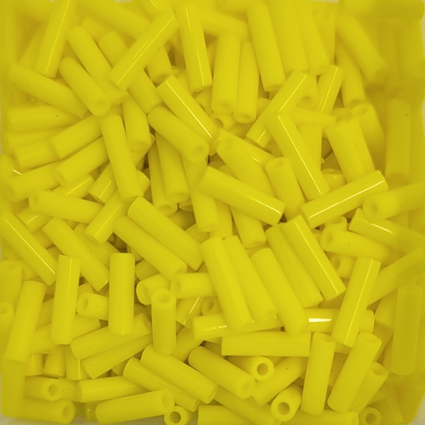 6 mm Bugle Beads Canary Yellow