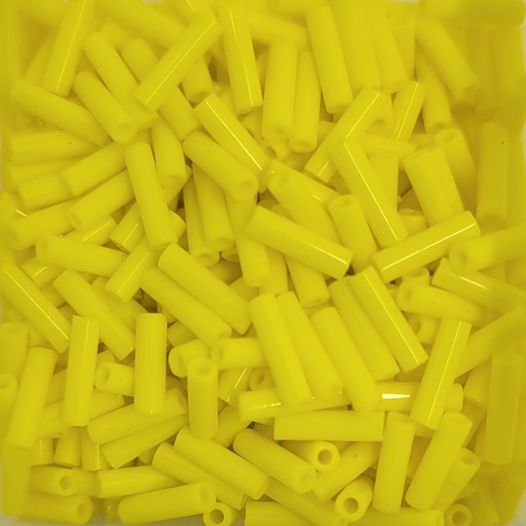 6 mm Bugle Beads Canary Yellow