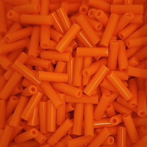 6 mm Bugle Beads Bright Orange