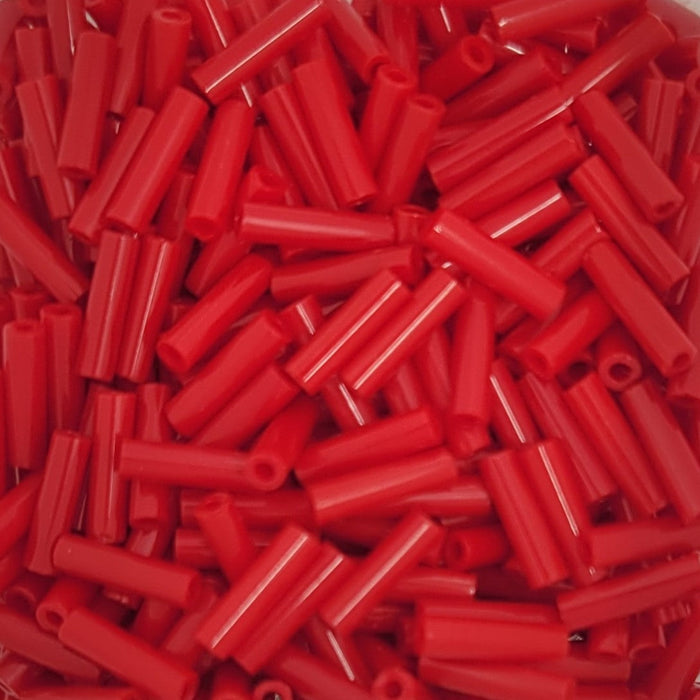 6 mm Bugle Beads Berry Red