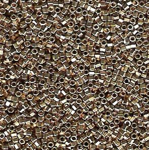 DBH0034 24KT Lt Gold Plated HEX CUT (Miyuki Delica 11/0)