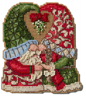 Mill Hill “Mistletoe Couple Gnomes” by Jim Shore – Bead Cross Stitch Kit (Holiday Gnome Collection)
