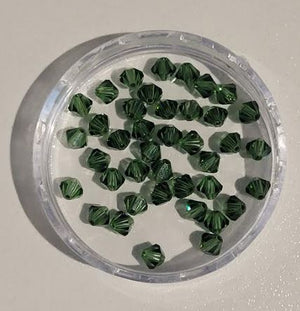 Green Tourmaline 4mm bicone crystal