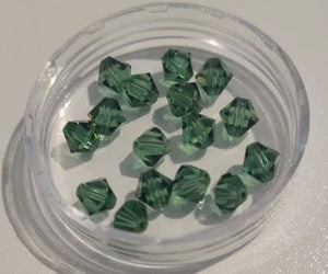 Green Tourmaline 6mm bicone crystal