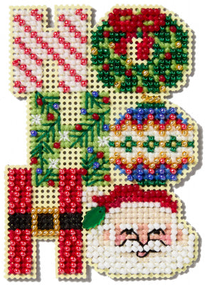 Mill Hill “Ho Ho Ho” Bead Cross Stitch Kit (Winter Holiday Ornament)